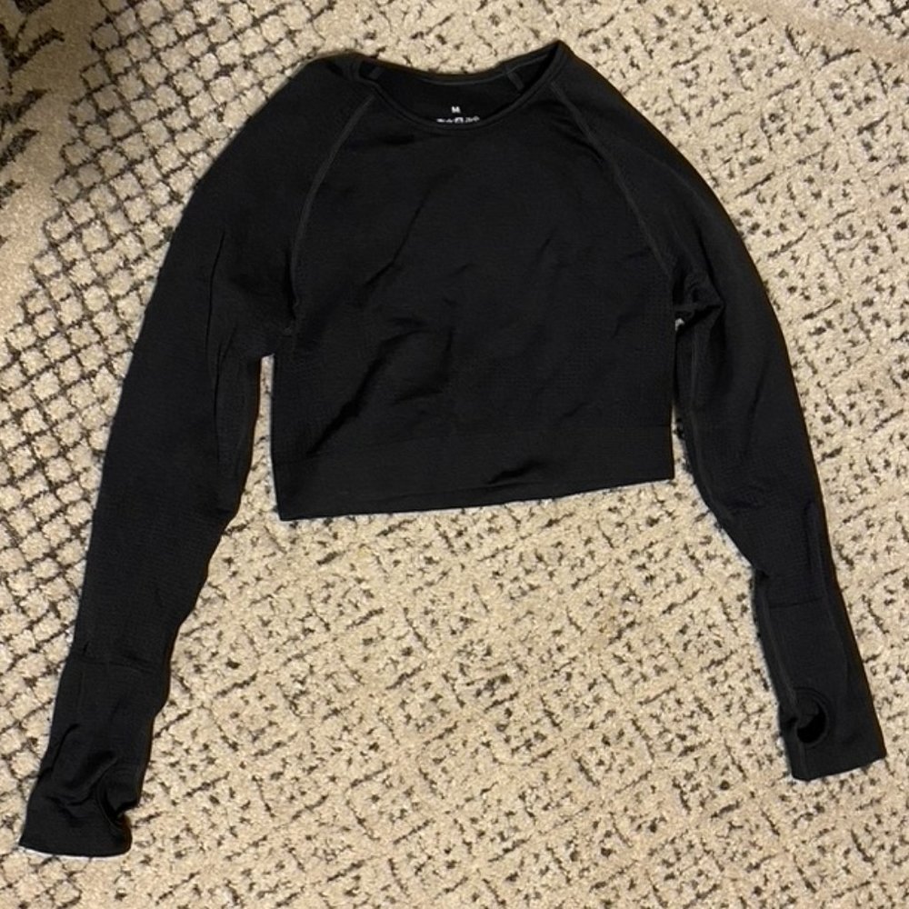 Cropped Long Sleeve Athletic Top